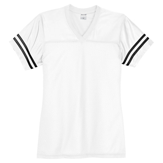 Vanton Sport-Tek Women's PosiCharge Replica Jersey - White/Black Athletic Shirt